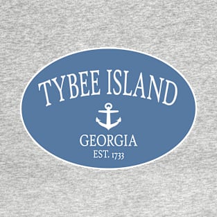 Tybee Island Georgia Sea Islands Anchor Coastal Blue T-Shirt